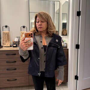 Millard Fillmore Cropped Black Jacket 3/4 Sleeve Coat Size S